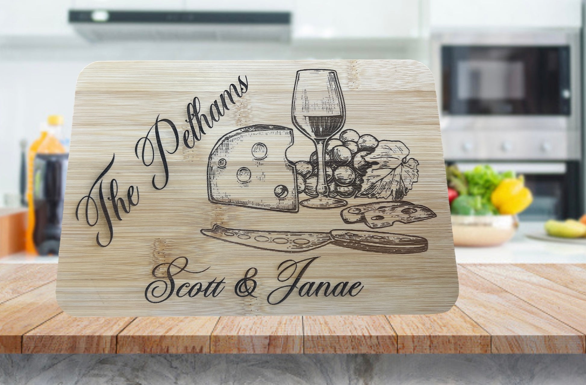 Custom Laser Engraved Small Bamboo Cutting Board FREE SHIPPING